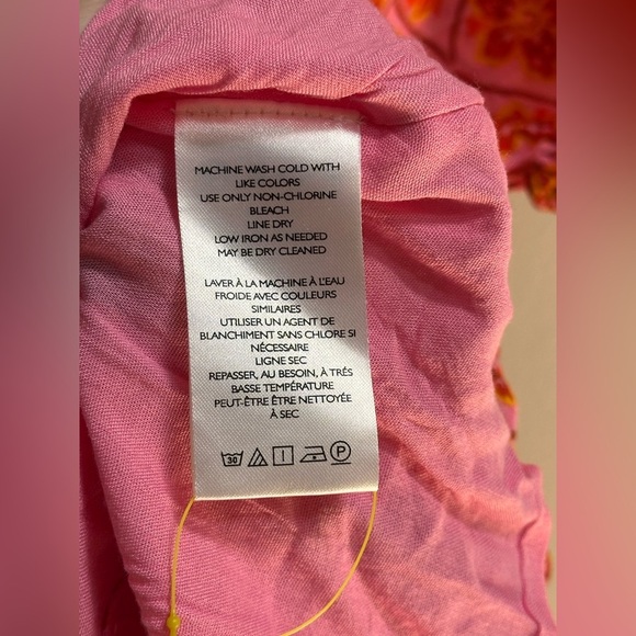 NEW Free People Oasis Printed Smocked Ethereal Midi Dress Pink/Rose Women’s XS - Picture 10 of 16